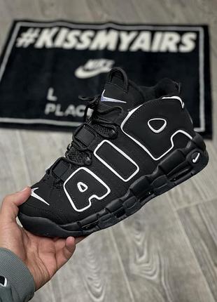 Кросівки чоловічі nike air more uptempo, чорні з білим 42р.