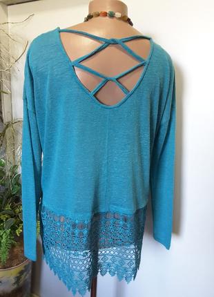 Оригінальний бірюзовий джемпер 5