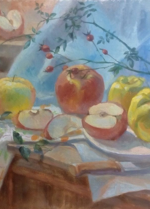 Натюрморт з яблуками1 фото