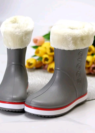 Чоботи жіночі crocs гумові зимові з піни36,37,38,49,40,41 крокс