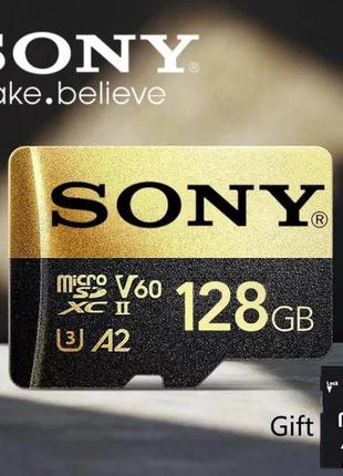 Картка пам'яті sony- golden microsd 128 gb class 10 hi speed