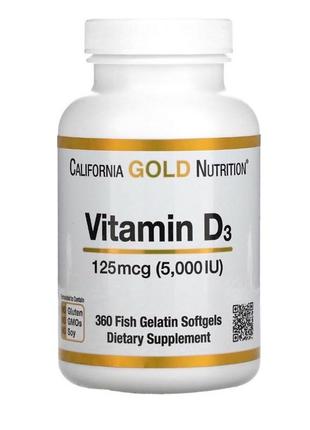 Вітамін d3 california gold nutrition 125 мкг (5000 мо)