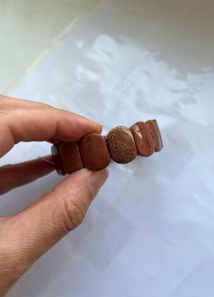 Браслет з натурального каменю золотий пісок