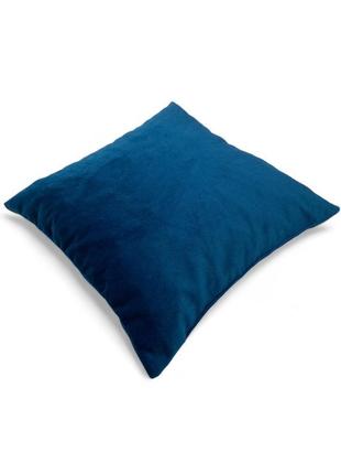 Подушка декоративна 40х40 в темно синьому кольорі1 фото