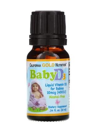 Дитячий вітамін д3, краплі, 400мо, california gold nutrition,10мл3 фото