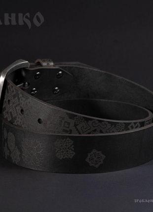 Чорний ремінь franko ua pattern black big belt.8 фото