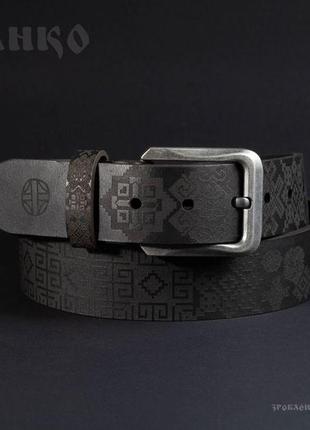 Чорний ремінь franko ua pattern black big belt.7 фото
