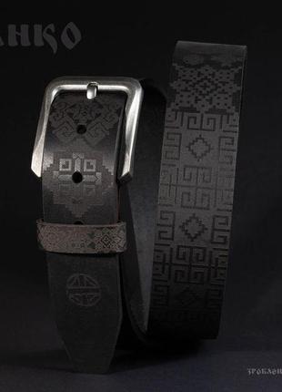 Чорний ремінь franko ua pattern black big belt.