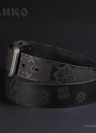 Чорний ремінь franko ua pattern black big belt.4 фото