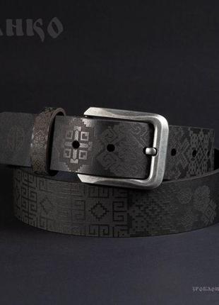 Чорний ремінь franko ua pattern black big belt.6 фото