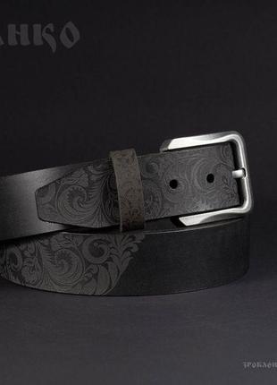 Чорний ремінь franko petrykivka black big belt8 фото