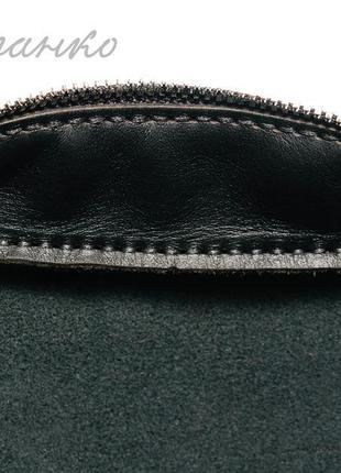 Сумка через плече franko black messanger bag з натуральної шкіри5 фото