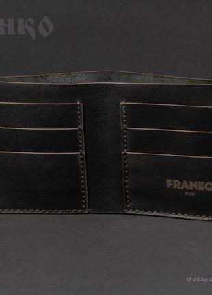 Портмоне franko black medium wallet з натуральної шкіри3 фото