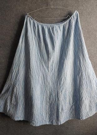 Коттоновая расклешенная длинная юбка 48-50 размера2 фото
