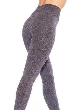 Безшовні меланжеві жіночі легінси (арт. leggings melange)3 фото