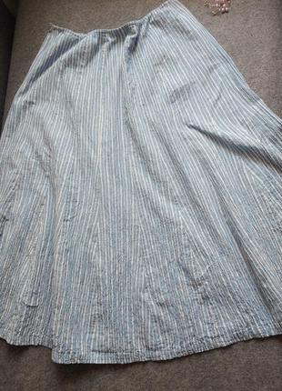 Коттоновая расклешенная длинная юбка 48-50 размера3 фото
