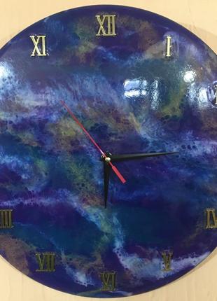Авторські годинник з епоксидної смоли в стилі resin art sh.g.2 фото