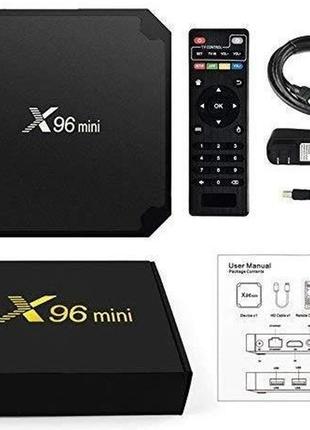 Приставка smart tv box x96 mini 2/16 гб на android 9 0, смарт-тв приставка або медіаплеєр hd.8 фото