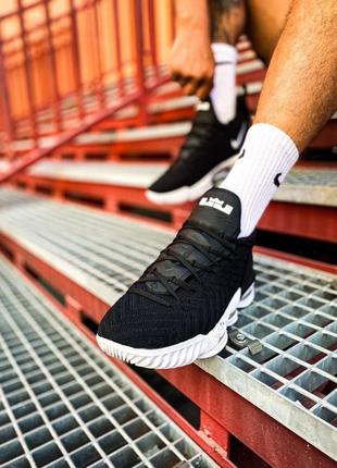 Nike lebron 16 black/white кроссовки мужские найк4 фото