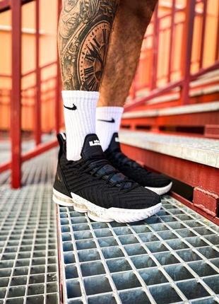 Nike lebron 16 black/white кроссовки мужские найк6 фото