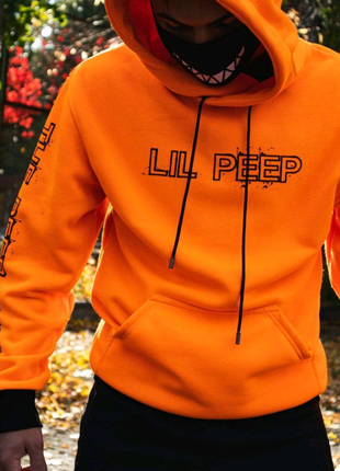 Тепле худі унісекс lil peep show orange