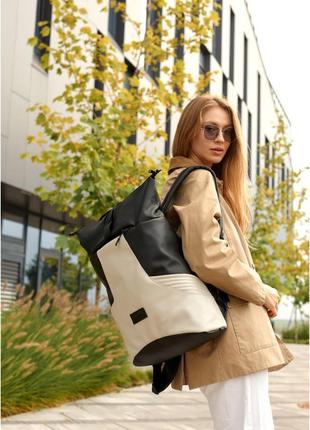 Рюкзак ролл sambag унисекс rolltop kqn чорно-сірий2 фото