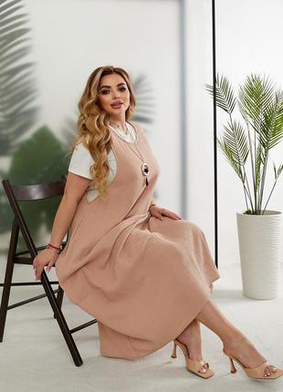 Футболка+сарафан з прикрасою ✨оверсайз 🥰💫