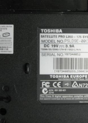 Низ корпусу ноутбука toshiba satellite l350-175