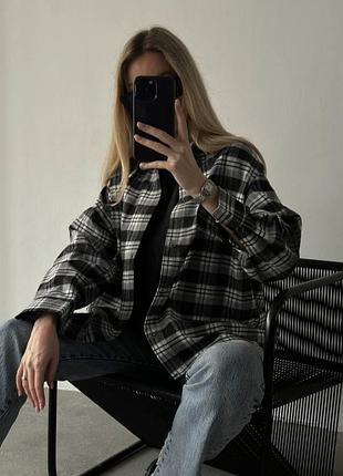 Рубашка рубашка мелкая клетка черный розовый цвет s m l