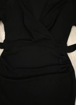 Платье миди с запахом на груди и объёмным руквом размер 12-146 фото
