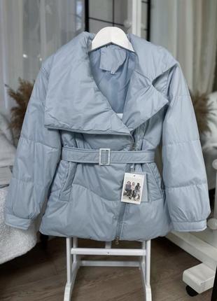 Куртка короткая длинная оверсайз воротник обнятая дута кармана плащевка карго демисезон под пояс воротник весна осень пальто