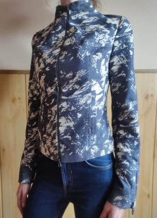 Дизайнерська джинсова куртка-піджак, жакет, джинсовка, курточка з коміром-стійкою, вітровка, денім, ручна робота в стилі isabel marant