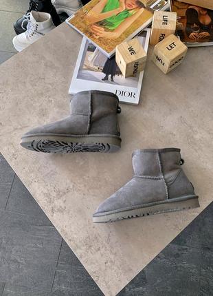 ❄️ ugg mini grey❄️ сірі жіночі уггі, зимові з хутром