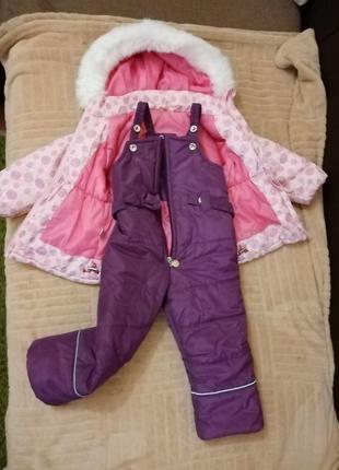 Зимний костюм-комбинезон на девочку 86 р. 1.5 - 3 года