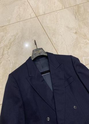Вінтажний чоловічий піджак hugo boss темно синій5 фото