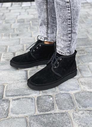 Ugg neumel black мужские ботинки угг с овчиной