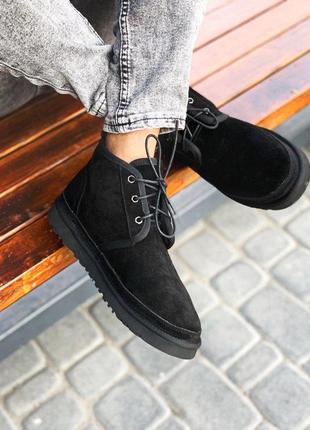 Ugg neumel black мужские ботинки угг с овчиной3 фото