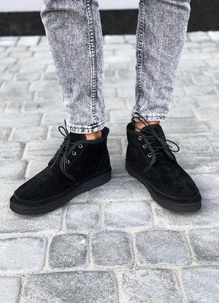 Ugg neumel black мужские ботинки угг с овчиной5 фото