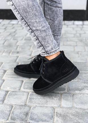 Ugg neumel black мужские ботинки угг с овчиной8 фото