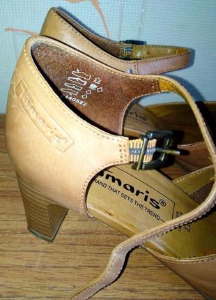 Стильные кожаные туфли коричневого цвета tamaris, 💯 оригинал, молниеносная отправка9 фото
