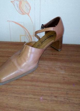 Стильные кожаные туфли коричневого цвета tamaris, 💯 оригинал, молниеносная отправка6 фото