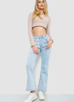 Стильные светлые женские джинсы клеш джинсы-клеш расширенные джинсы трубы голубые женские джинсы укороченные3 фото