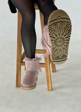 Жіночі угги з бантом, ugg bailey pink9 фото