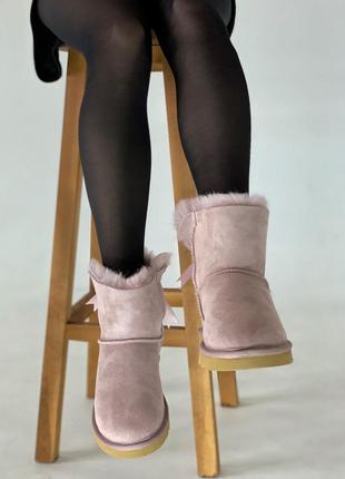 Жіночі угги з бантом, ugg bailey pink10 фото