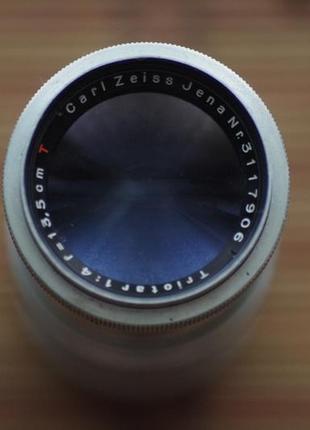 Объектив carl zeiss jena triotar 1:4 13,5cm t  exacta