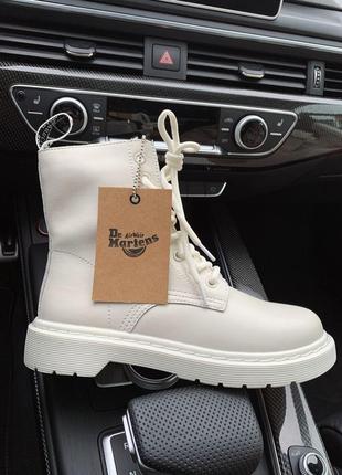 Черевики dr.martens 1460 white cream ( premium ) термо підкладка ботинки1 фото