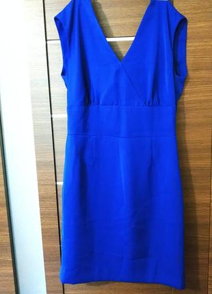 Короткое платье цвет электрик синий размер м1 фото