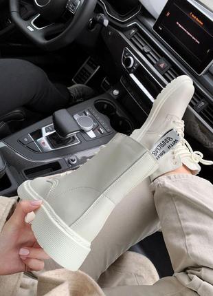 Черевики dr.martens 1460 white cream ( premium ) термо підкладка ботинки7 фото