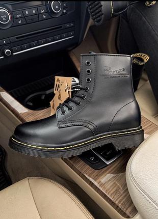 Dr martens classic fur black, черевики жіночі зимові доктор мартінс з хутром