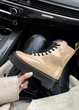 Черевики dr.martens patent beige ( premium ) з замком ботинки4 фото